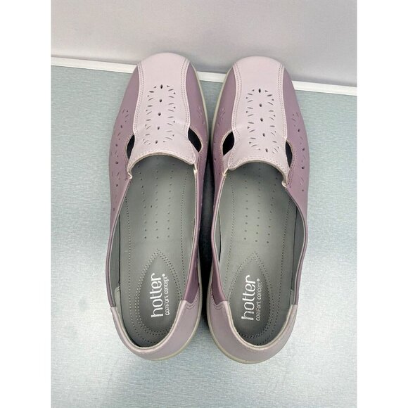 HOTTER Rimini Purple Women's  Leather Loafer Comfort Slip On Shoes, Size 11 - Picture 15 of 16